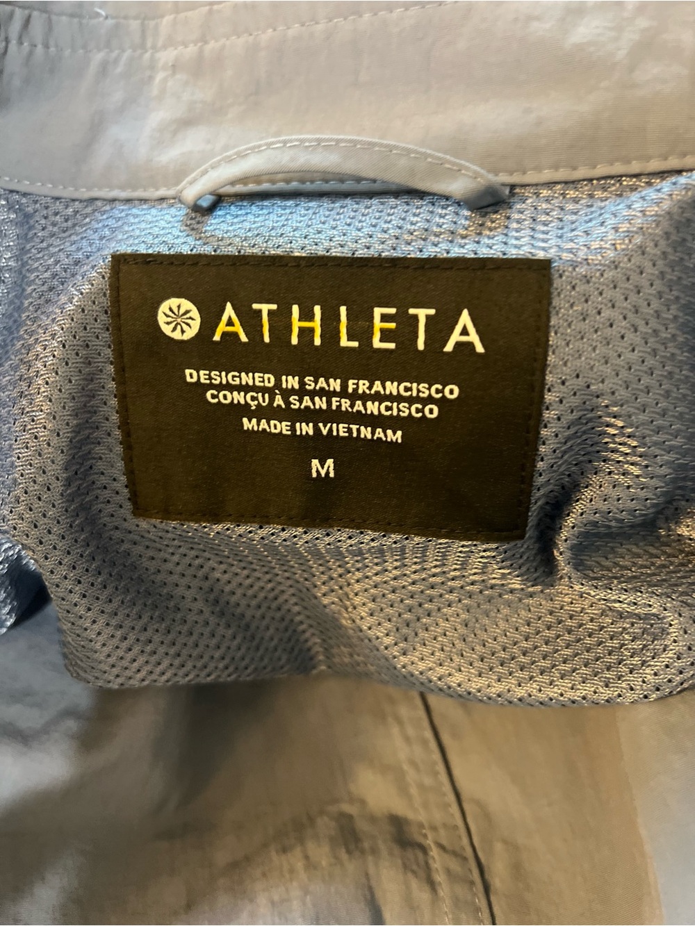 Athleta Luna Trench Coat Shadow Blue Double Breasted Long Jacket NWOT Size M - Picture 12 of 13